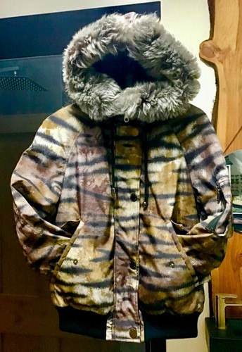 Mulberry sheepskin hooded