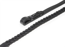 Shires Aviemore Plaited Black Leather Reins 54"(full Size)