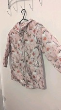 Girls Next Pink Unicorn & Dinosaur Lined Raincoat Mac Age 3-4