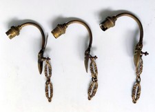 Serie 3 Bronze Flower Wall Sconce Art Deco Antique