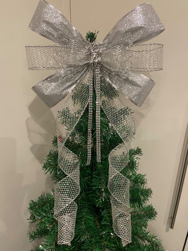 Silver christmas tree - tree, topper