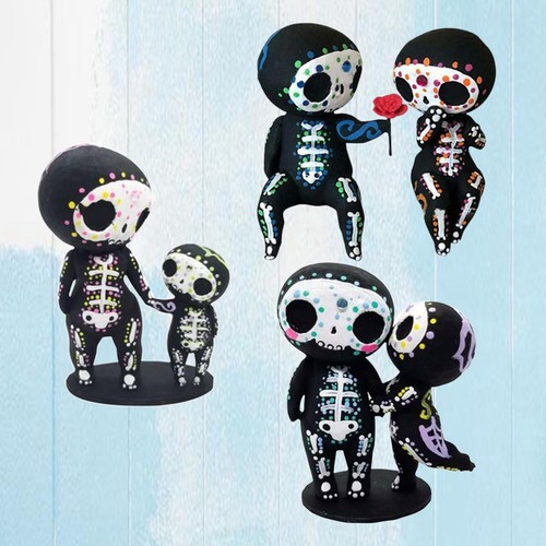 Sugar skull couple figurine - skull,