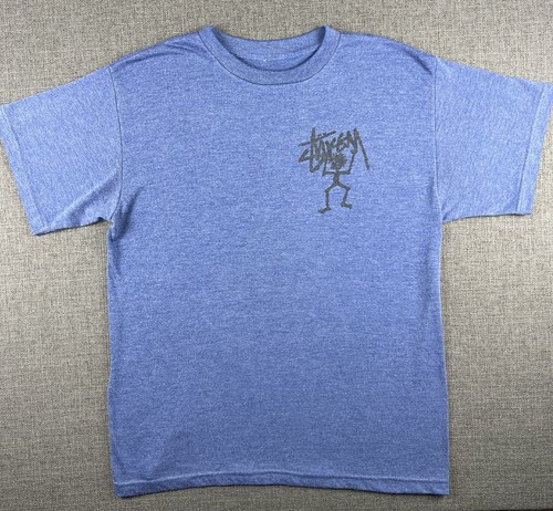 Stussy stickman blue graphic - stickman,