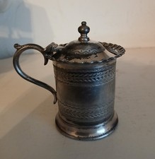 Antique Silver Plated Mustard Por