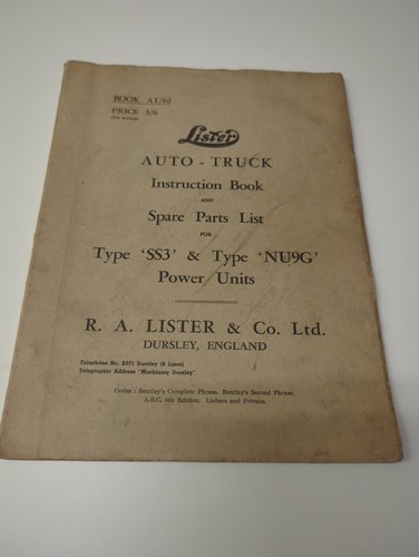 Lister auto truck instruction - lister,