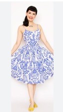 Bernie Dexter Blue & White Swing / Sundress - Size M