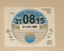 August 2015 Unused Tax Disc