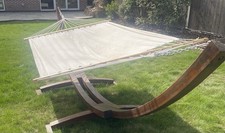 Charles Bentley Extra Large Garden Hammock With Wooden Arc Stand Two Person