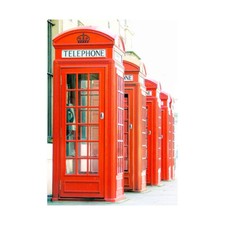Photo Telephone Box Kiosk Red Old Style British London UK Art Print 12x16 Inch
