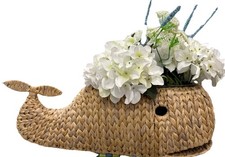 Large Wicker Whale Centerpiece