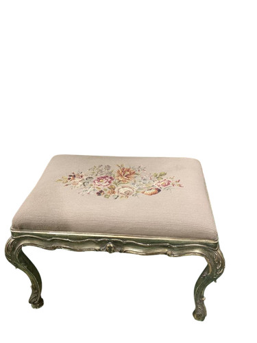 Antique carved wooden stool - antique,
