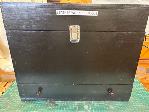 Leather workers box - leather, tools