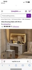 Vanity Dressing Table with Mirror Stool Set Makeup Desk Vanity Table