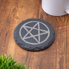 Pentagram Slate Coaster Occult Gothic Decor for Home Wiccan or Witchy Gift