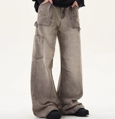 Men gray khaki cotton denim - cotton,
