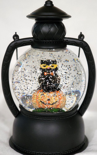 Halloween black cat pumpkin - on,
