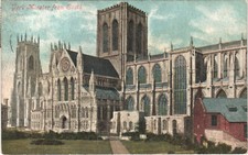 York Minster From South Postcard - Greenwood Park Avenue Keighley Yorks 1905