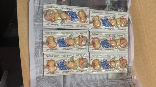 Vintage fruit ceramic border - vintage,