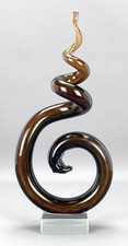 Vintage MURANO Italy SPIRAL SWIRL ART GLASS Sculpture 25cm x 12.3cm x 5.9cm 693g