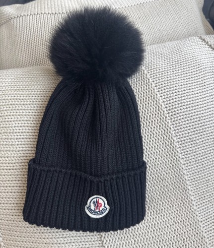 Moncler kids black hat with - black,