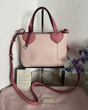 Radley I Love You Pink Pebbled Leather Heart Shoulder Crossbody Bag In Dust Bag