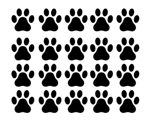 Paw print stickers lots - print,