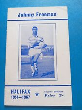 Johnny Freeman - Souvenir Brochure - Halifax RLFC legend - 1954 to 1967
