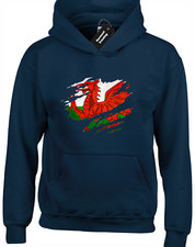 WELSH FLAG CHEST SLASHED HOODY