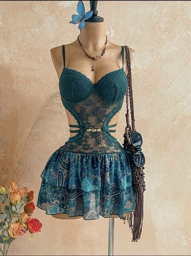 Women blue lace mesh - women’s,