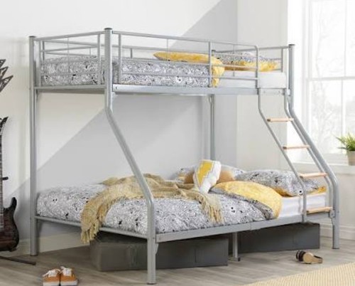 Grey metal bunk bed - grey,