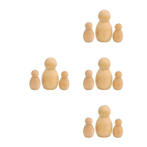 8pcs blank wooden peg dolls - wooden,