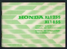 Honda XL125S XL185S (1980) Factory Issue Owners Riders Manual XL 125 185 S FJ41