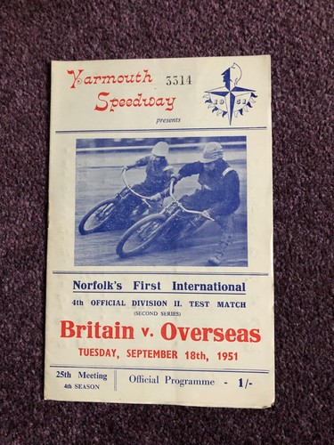 Speedway programme yarmouth - programme,