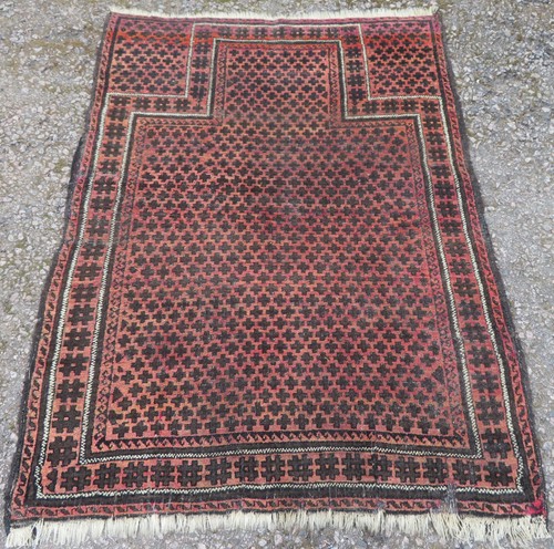 Antique oriental afghan prayer - oriental,
