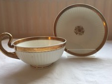 Antique Swansea Porcelain Breakfast Cup & Saucer Paris Flute Design c1815