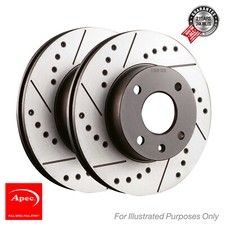 2x Brake Discs Vented Grooved