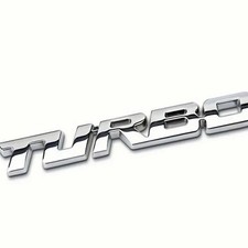 Silver Turbo Car Badge Emblem