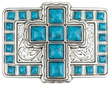 Sonora Trophy Belt Buckle with Turquoise Stones in Presentation Box