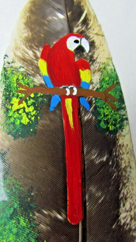 Framed feather with tropical - feather,
