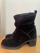 Next Black Suede Slouch Boots UK4
