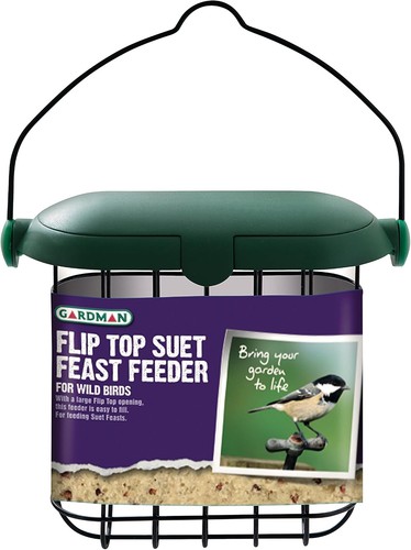 Flip top suet - feeder, for