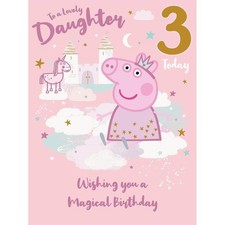 3rd Birthday Card Giant Age 3 Peppa Pig Card 12x9 inches + envelope FSC Approved