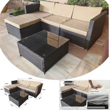 4 Seater Garden Corner Sofa Set Rattan L Shaped Grey Furniture Outdoor Patio Set