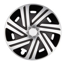 4x Premium Design Wheel Covers Painted 16 INCH #43 Silver / Black