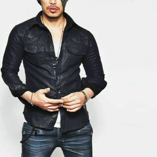 Men new leather shirt - men's,