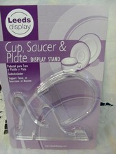 Leeds Display Classic tea trio cup saucer & plate display stand clear NEW