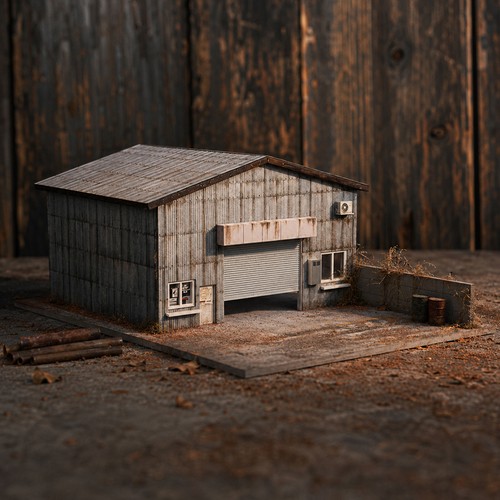 Diorama factory parking - 1/64,