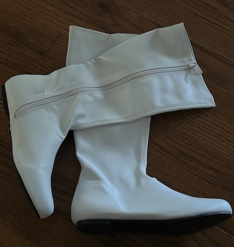 White faux leather - leather, gogo