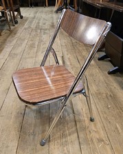 Vintage Chrome Formica Childs Folding Chair 1970s 20 inch rare