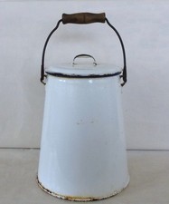 Vintage Enamel Lidded Milk